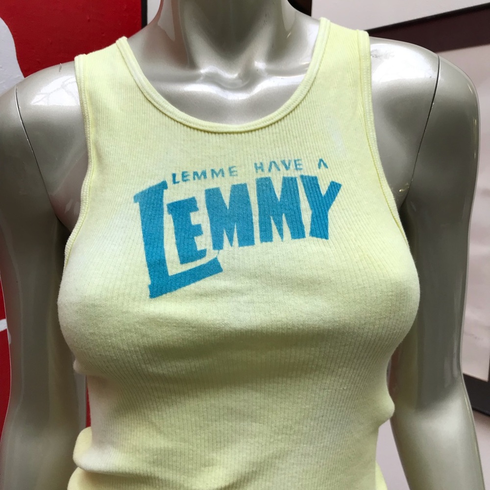 LEMME HAVE A LEMMY lemonade Lemons distressed ribbed soft tank top art M